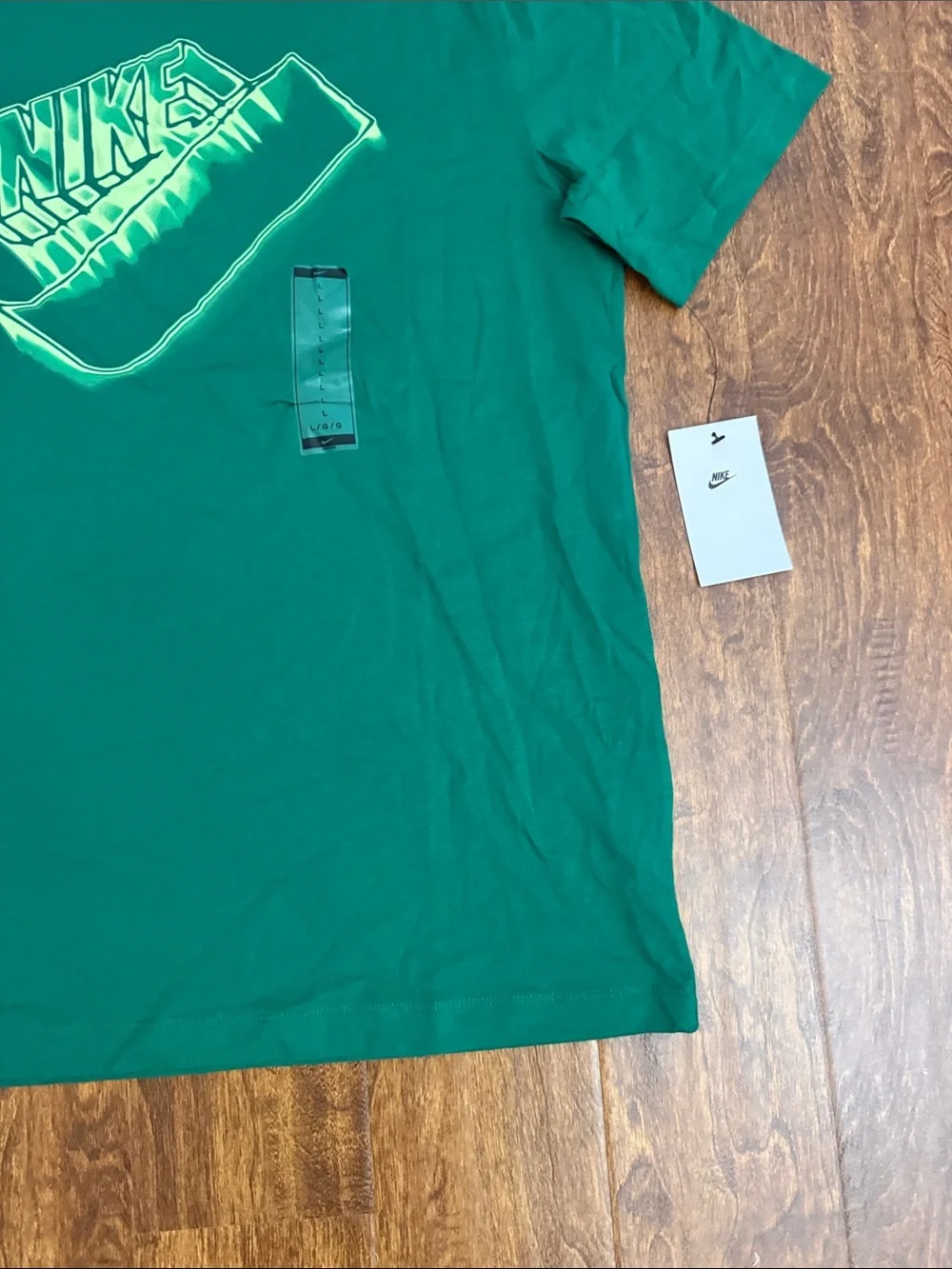 Nike Men’s Emerald Green Graphic Tee with Sneaker Logo